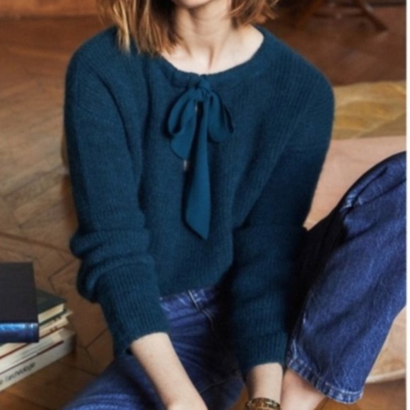 Sezane Sweaters - Sezane Cooper Mohair Sweater Jumper Blue Green M